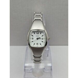 Tomax IBM Womens Quartz Watch Silvertone Tonneau White Dial Bracelet New Battery
